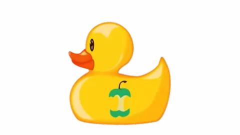 Cartoon yellow rubber duck with nf-core logo badge on its body with the nf-core logo.